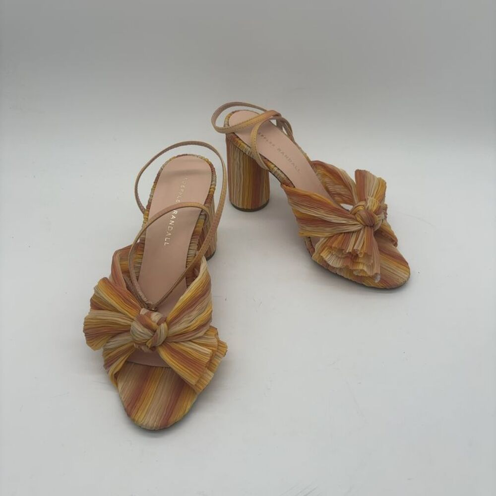 Loeffler Randall Camellia Pleated Bow Heels in Sunset